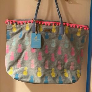 Caribbean Joe Pineapple Paradise Tote 🩷🩵💙💛🩷